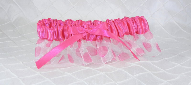 Hot Pink Big Polka Dot Garter